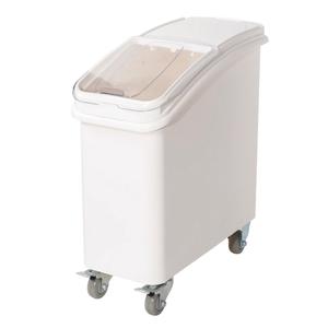 Winco White Polypropylene 21 Gallon Ingredient Bin w/ Clear Lid - IB-21