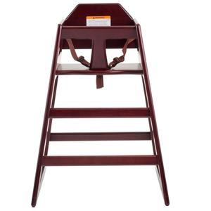 TableCraft Wooden Stackable 3-Point Strap High Chair w/ Mahogany Finish - 6464062