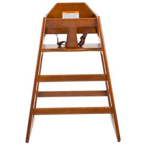 TableCraft Wooden Stackable 3-Point Strap High Chair w/ Walnut Finish - 6666063