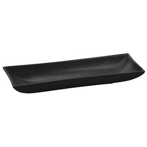 TableCraft Rectangular Cast Aluminum 18in x 6in Flared Platter - Black - CW11046BK 