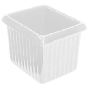 TableCraft Cold 1.3qt Aluminum Rectangle Serving Bowl - White - CW1520W 