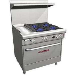 Southbend Ultimate 36" 4 Burner Gas Range w/ 12" Right Manual Griddle - 4361A-1GR