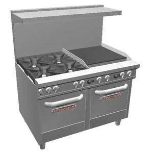 Southbend Ultimate 60" 6 Star Burner Gas Range w/ 24" Charbroiler Left - 4603DC-2CL