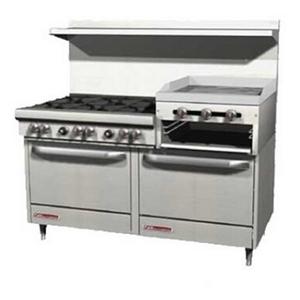 Southbend Ultimate 60" 6 Burner Gas Range w/24" Raised Griddle/Broiler - 4604AC-2RR