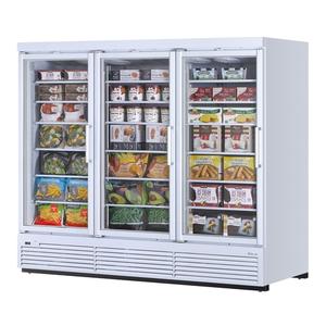 Turbo Air 97.5" Wide Three Section Glass Door Merchandiser Freezer - TJMF-85SDW(B)-N