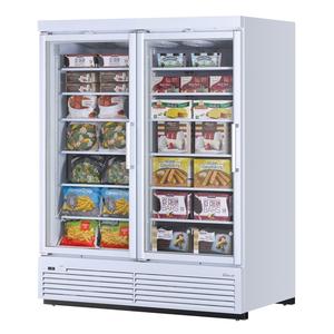 Turbo Air 65" Wide Two Section Glass Door Merchandiser Freezer - TJMF-55SDW(B)-N