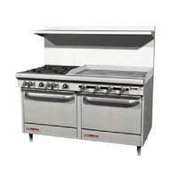 Southbend S Series 60in (4) Burner Gas Range 36in with Left SideGriddle - S60DD-3TL 