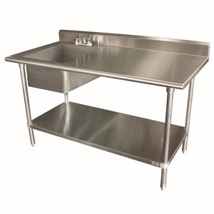 Advance Tabco Special Value 30"x48" Stainless Steel Work Table w/Left Sink - KLAG-11B-304L-X