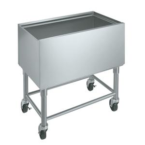 Krowne Metal 24" Wide Mobile 65lb Capacity Ice Bin - MB-1824