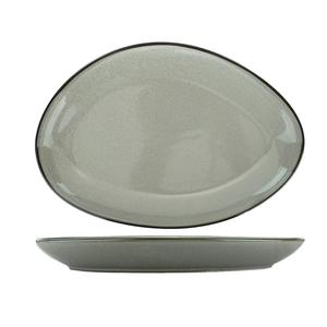 International Tableware, Inc LU-118-AS Luna 11-1/2in x 8in Ash Stoneware Oval Platter - 1dz 