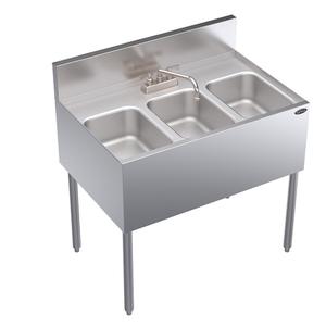 Krowne 36" Wide Three Compartment Underbar Sink - KR24-33C