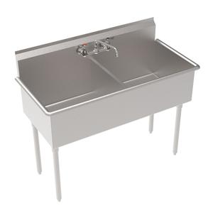 Krowne 51" Wide Two Compartment Basin Sink With Faucet - BS-2421-2