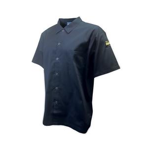 Thunder Group Chef Regalia Black Snap Short Sleeve Chef Shirt - Large - CJ810BKL