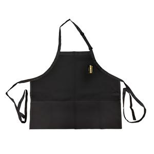 Thunder Group Chef Regalia Black 24" x 27.5" Bib Apron w/ 3 Pockets - CA2427BK