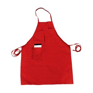 Thunder Group Chef Regalia 33" x 26" Red Full Length Bib Apron w/ Pocket - CA3326RD