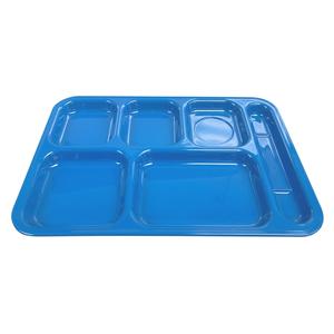 Thunder Group 10" x 14-1/2" Blue 6 Compartment Melamine Tray - 1 Doz - ML802BL