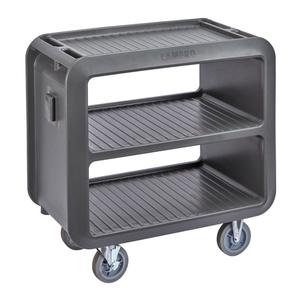 Cambro 3 Shelf Open Design Polyethylene Pro Service Cart - Black - SC230S110