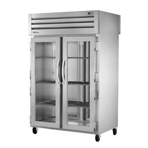 True SpecSeries 53in Two-Section Glass Door Pass-Thru Refrigerator - STR2RPT-2G-2S-HC 