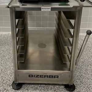 Bizerba 27.9"W x 32.25"D x 27.75"H Mobile Slicer Table w/ Brake - SLICER-TABLE-275