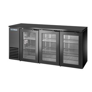 True 72in Two-Section Black Coated Reach-In Back Bar Cooler - TBB24-72-3G-Z1-BST-B-1 