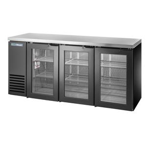 True 72in Two-Section Black Coated Reach-In Back Bar Cooler - TBB24-72-3G-Z1-SFT-B-1 