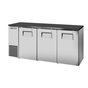 True 72in Three-Section Stainless Steel Exterior Back Bar Cooler - TBB24-72-3S-Z1-BST-S-1 