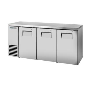 True 72in Two-Section Stainless Steel Reach-In Back Bar Cooler - TBB24-72-3S-Z1-SFT-S-1 