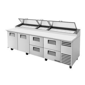 True 119in Refrigerated 15 Pan Pizza Prep Unit with Cutting Board - TPP-AT-119D-4-HC 