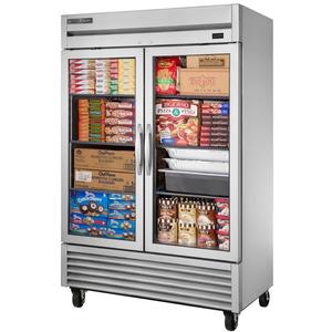 True 54in Stainless Steel Two Glass Door Freezer with LED Lights - TS-49FG-HC~FGD01 