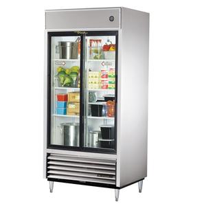 True 39" Stainless Steel 2 Slide Glass Door Reach-In Refrigerator - TSD-33G-HC-LD
