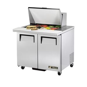 True 48in Refrigerated 8 Pan Mega Top Sandwich Prep Table - TSSU-48-08-HC 