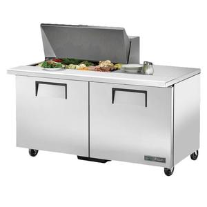 True 60in Refrigerated 15 Pan Mega Top Sandwich Prep Table - TSSU-60-15M-B-HC 