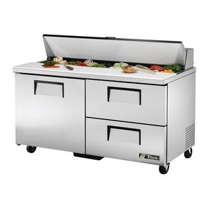 True 60" Refrigerated 16 Pan Sandwich/Salad Prep Table - TSSU-60-16D-2-HC
