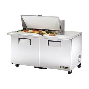 True 60" Refrigerated 18 Pan Mega Top Sandwich Prep Table - TSSU-60-18M-B-HC