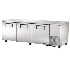 True 93" Stainless Steel 3 Door Deep Undercounter Refrigerator - TUC-93-HC