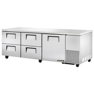 True 93" Stainless Steel 4 Drawer Deep Undercounter Refrigerator - TUC-93D-4-HC