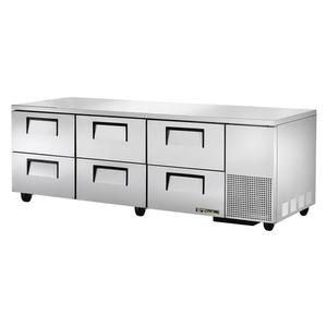 True 93" Stainless Steel 6 Drawer Deep Undercounter Refrigerator - TUC-93D-6-HC