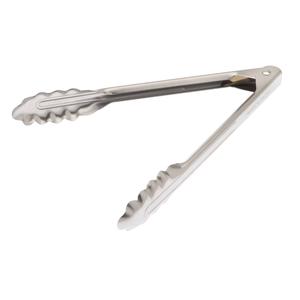 Mercer Culinary 9.5in Stainless Steel Utility Spring Tongs with Scalloped End - M21509 