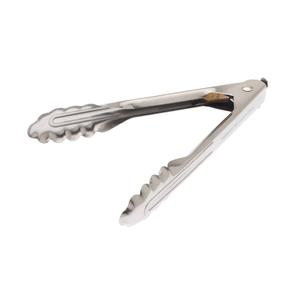 Mercer Culinary 7in Stainless Steel Locking Utility Tongs with Scalloped End - M21507LK 