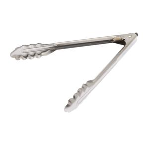 Mercer Culinary 9.5" Stainless Steel Locking Utility Tongs w/ Scalloped End - M21509LK