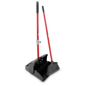 Libman Commercial 36" Lobby Dust Pan & Broom Set With Red Steel Handle - 917