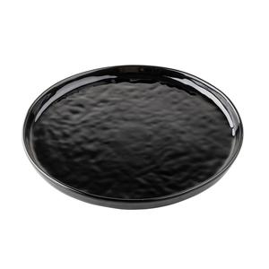 TableCraft 12533 Ridge High Gloss Black Melamine 9" dia. Plate - 1 Doz
