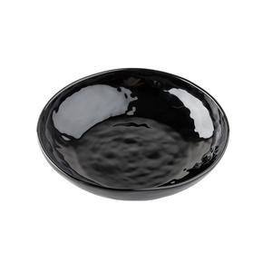 TableCraft 12535 Ridge High Gloss Black Melamine 9" dia. 24 oz. Bowl - 1 Doz