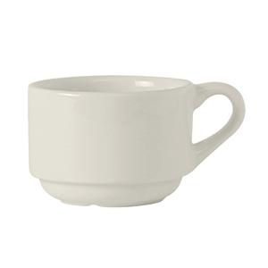 Tuxton China Inc Modena 7oz Ceramic Pearl White Stackable Cup - 3dz - AMU-083 