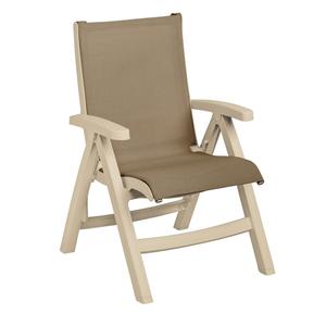 Grosfillex Jamaica Beach Midback Sandstone Outdoor Folding Chair - UT091066 