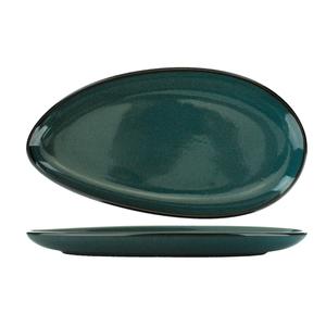 International Tableware, Inc LU-14-MI Luna 12.5in x 6.5in Midnight Stoneware Oval Platter - 1dz 