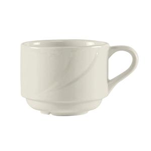 Tuxton China Inc San Marino 7 oz. Ceramic Pearl White Stackable Cup - 3 Doz - ASU-083