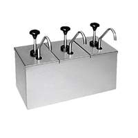 Carlisle Insulated Topping Rail with 3 Stainless Condiment Pumps - 386230IB 