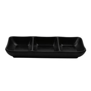 GET Nara Black Melamine 5.5oz 7.75in x 3.25in Appetizer Dish - SD-7600-BK 