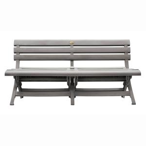 Grosfillex Westport 58.75in Wide Folding Bench - Barn Gray - US449766 